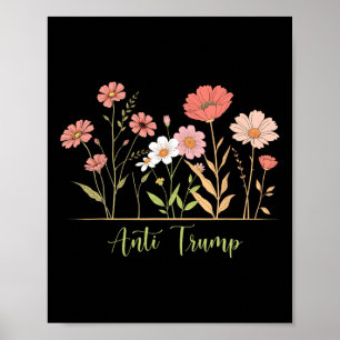 Poster Resistir Anti-trump Floral Botânico Liberal Ativis