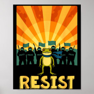 Poster Resistir ao sapo engraçado de Portland Protesto