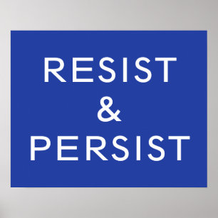 Poster Resistir & Persistir azul