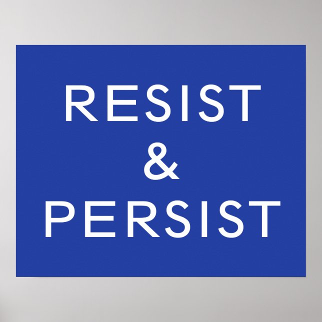 Poster Resistir & Persistir azul (Frente)