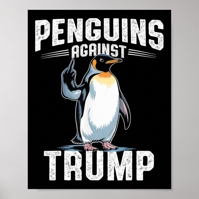 Poster Resistir Pinguins Contra Trump - Tornar o Imposto  (Frente)