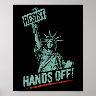 Poster Resistir – protesto Tirem as Mãos da Estátua da Li