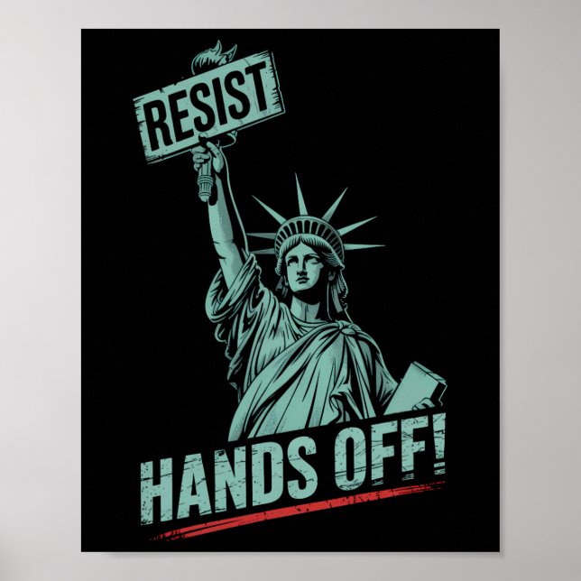 Poster Resistir – protesto Tirem as Mãos da Estátua da Li (Frente)