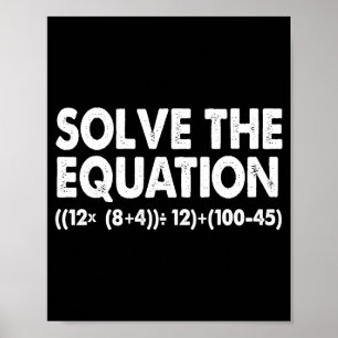 Poster Resolva A Equação Professor de Matemática Engraçad