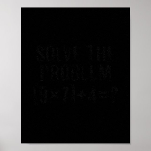 Poster Resolva O Problema 67 Meme Pemdas Matemática Eleme (Frente)