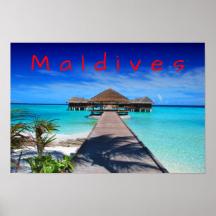 Poster Resort da ilha tropical de Maldives