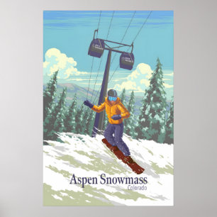 Poster Resort de Esqui e Snowboard Aspen Snowmass Colorad