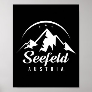 Poster Resort de Esqui Seefeld Áustria Esqui Snowboard So