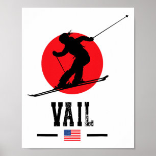 Poster Resort de Esqui Vail EUA Montanhas Rochosas Esqui