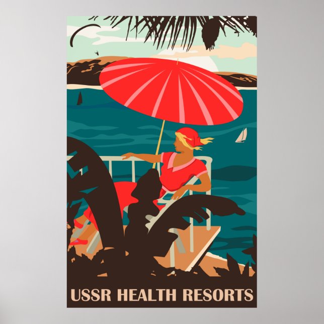 Poster Resorts de Saúde da URSS (Frente)