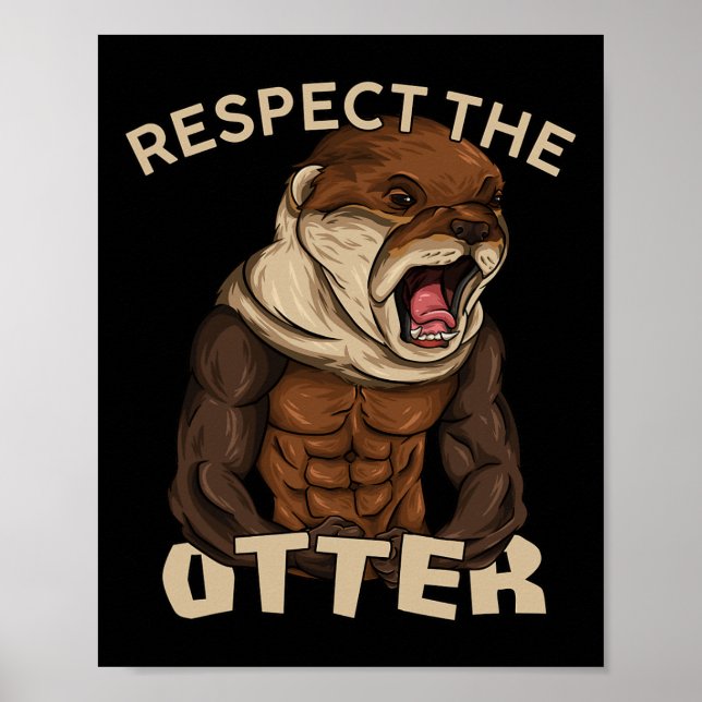 Poster Respect The Otter - Muscular Fitness Bodybuilder A (Frente)