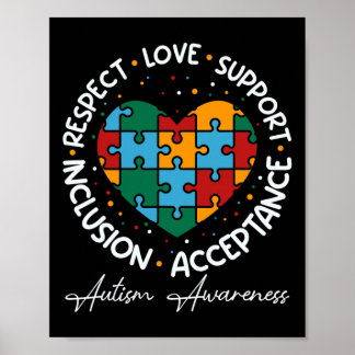 Poster Respeitar o amor apoiar o autismo Sensibilização d