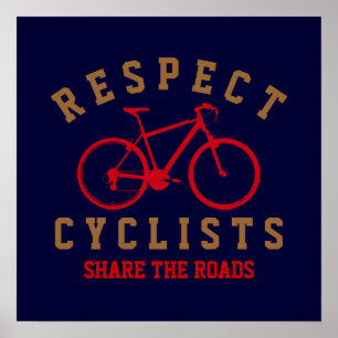 Póster respeitar os ciclistas