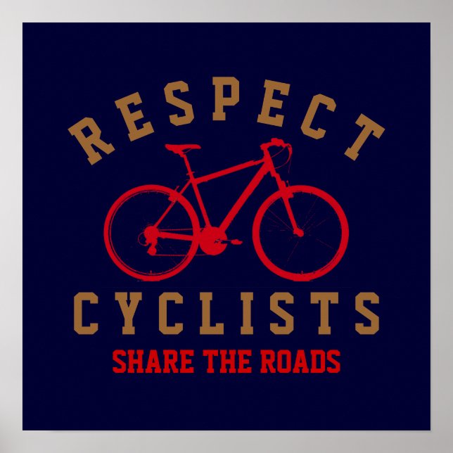 Póster respeitar os ciclistas (Frente)