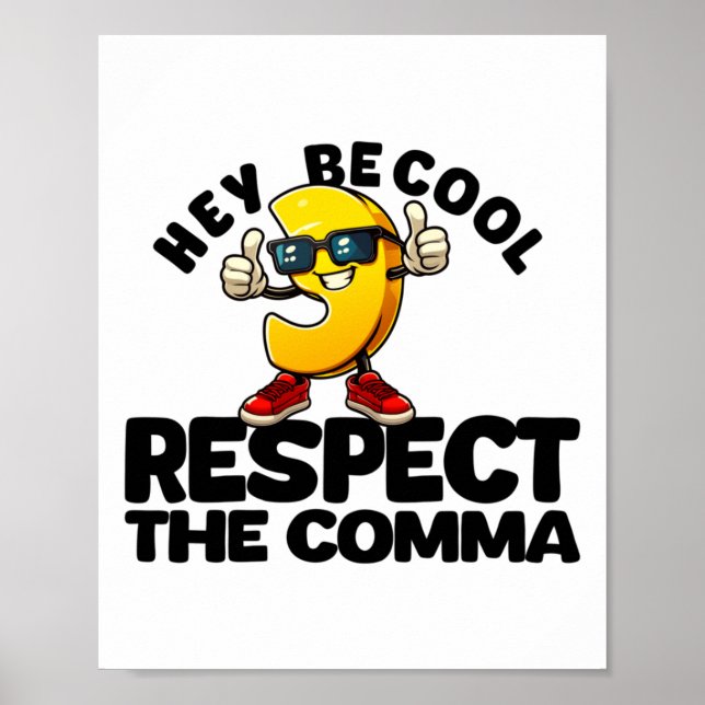 Poster Respeitar Regras Gramaticais Design Texto Preto St (Frente)