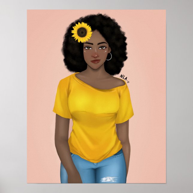 Poster Respeite e proteja a mulher negra (Frente)