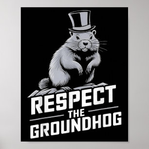 Poster Respeite O Dia De Porco Terrestre No Groundhog _2