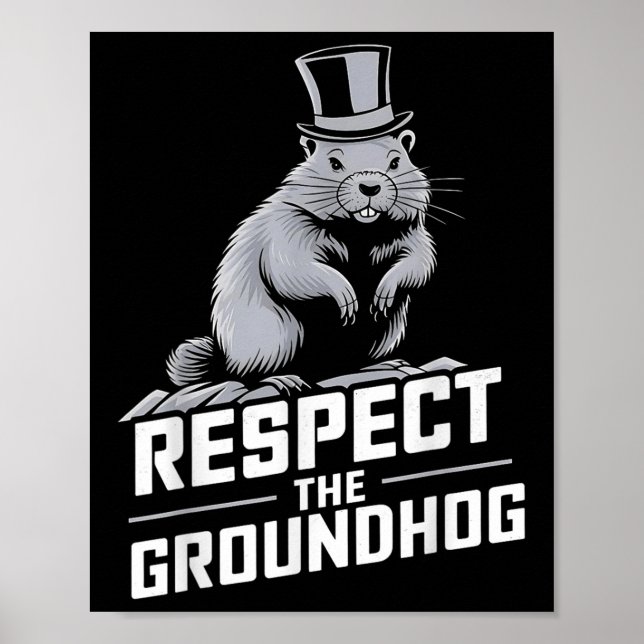 Poster Respeite O Dia De Porco Terrestre No Groundhog _2 (Frente)