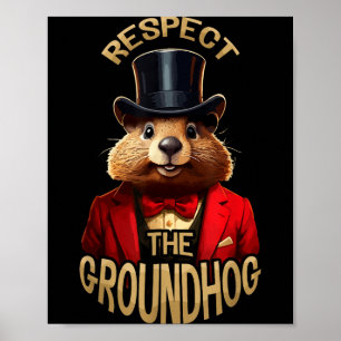 Poster Respeite O Dia Do Groundhog Dia Do Groundhog Engra