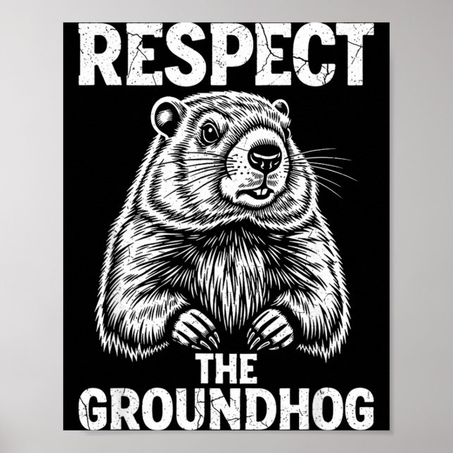 Poster Respeite o dia do groundhog vintage engraçado (Frente)