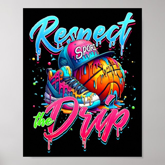 Poster Respeite o Drip Sketll Sorvete Pingando Com Granul (Frente)