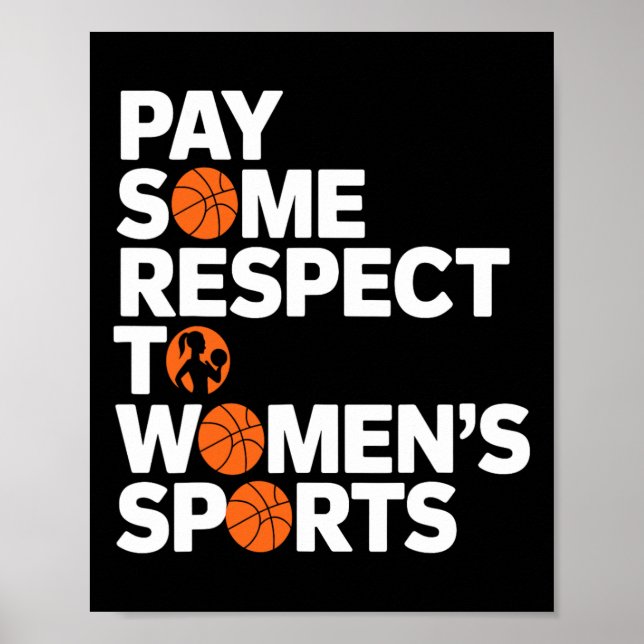 Poster Respeite o Esporte Feminino Citação Empoderadora S (Frente)