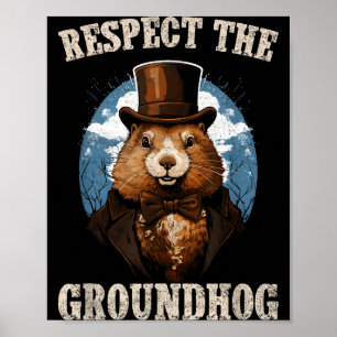 Poster Respeite O Groundhog Dia Da Marmota Engraçado
