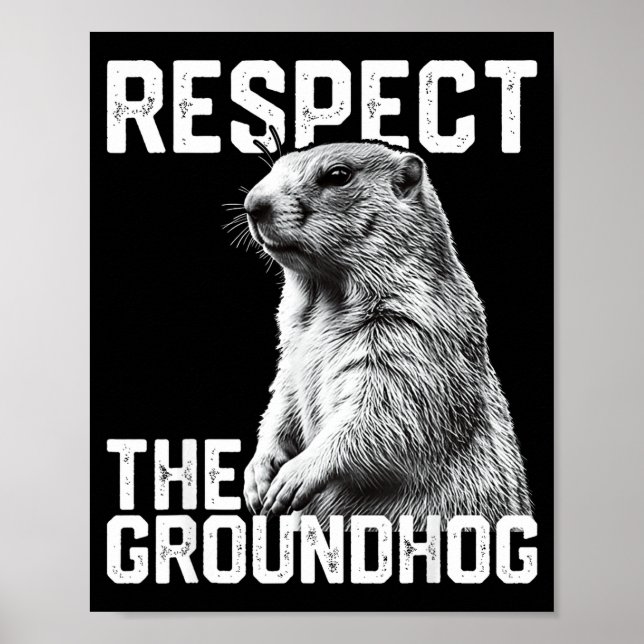 Poster Respeite O Groundhog Engraçado Dia Do Groundhog Am (Frente)