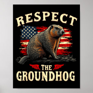 Poster Respeite O Groundhog Feliz Dia Do Ground-hog _1