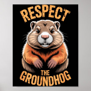 Poster Respeite O Groundhog Piada Engraçada Punxsutawney