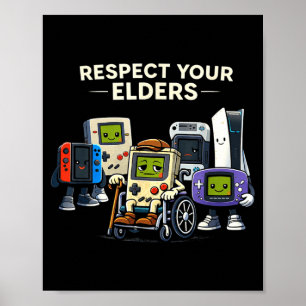 Poster Respeite os mais velhos jogos retrô divertido cont