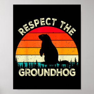 Poster Respeite Os Roedores Do Dia Da Marmota Fofos Retro