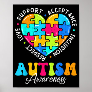 Poster Respeito Amor Apoio Inclusão Conscientização do Au