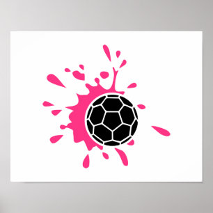 Poster Respingo cor-de-rosa do handball