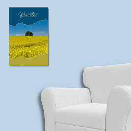 Poster Respire! Campo de canola amarela sob um céu azul