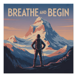 Póster Respire E Comece