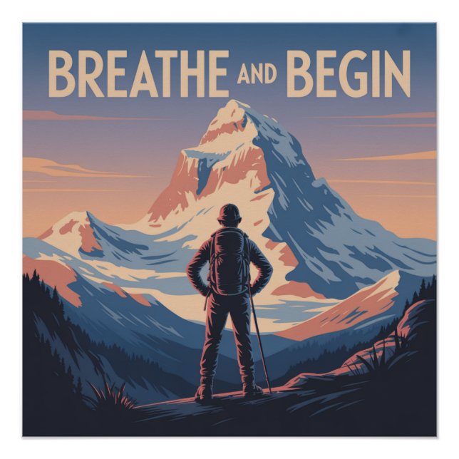 Póster Respire E Comece (Frente)