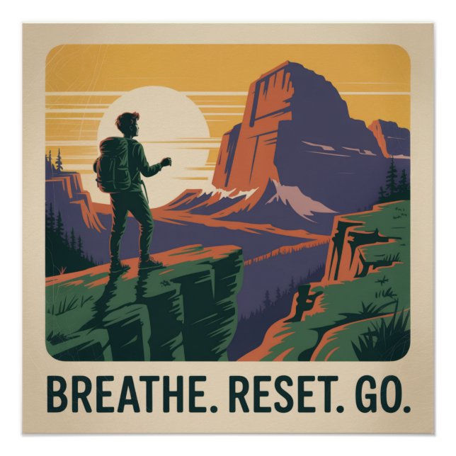 Póster Respire. Reinicie. Vá. (Frente)