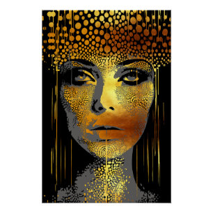 Póster Resplendor Dourado: A Beleza da Mulher Em Forma