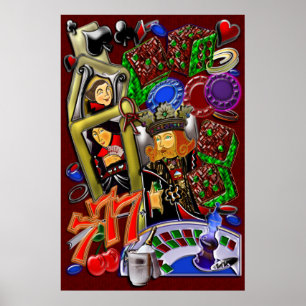 Póster Resplendor real do coração, arte do casino