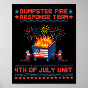 Poster Resposta engraçada de incêndio em lixeira patrióti