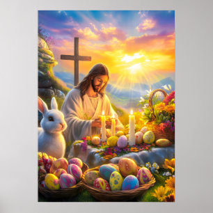 Poster Ressurreição da páscoa Jesus Religião Arte de Muro