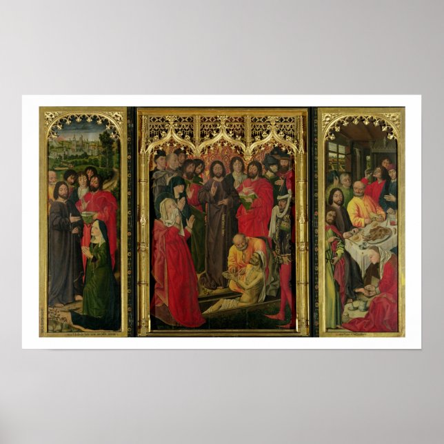 Póster Ressurreição de Lázaro Triptych; O Levantamento de (Frente)