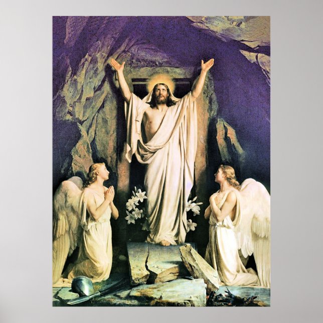 Poster Ressurreição do Cristo, pintura de Carl Bloch, (Frente)