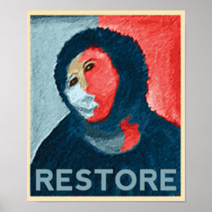 Póster RESTAURAÇÃO - senhora espanhola Arte Restauraç