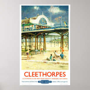 Poster restaurado Cleethorpes das viagens vintage