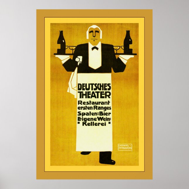 Póster Restaurante Do Teatro Deutches ~ Publicidade Vinta (Frente)