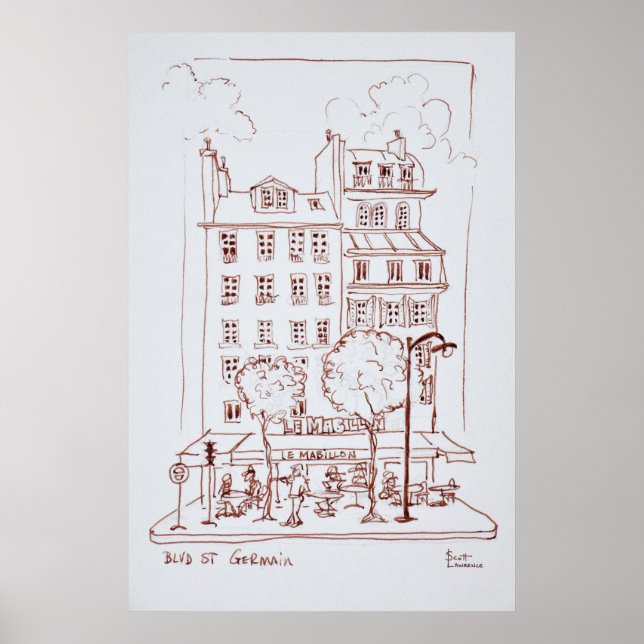 Póster Restaurante em Boulevard | Santo-Germain, Paris (Frente)