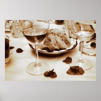 Póster Restaurante Italiano: Pão, Vinho, Bougainvillea