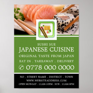Poster Restaurante Japonês, Publicidade Sushi